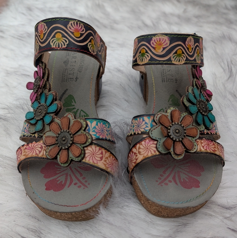 L'artiste Delight Floral Slide Sandal Size 6 (European Size 36)